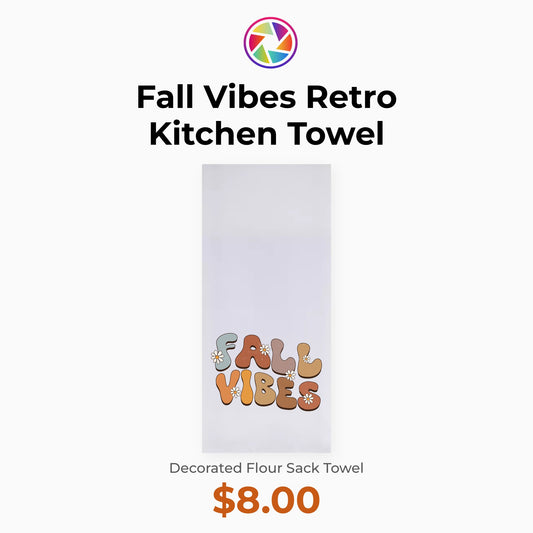 Fall Vibes Retro Kitchen Towel