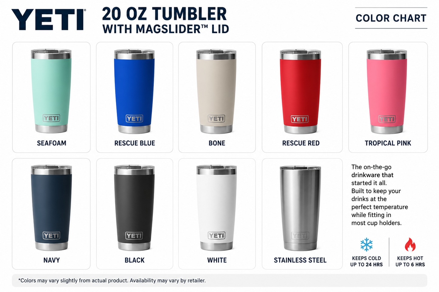 YETI® 20 oz Tumbler with MagSlider™ Lid – Custom Engraved