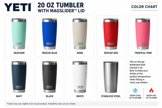 YETI® 20 oz Tumbler with MagSlider™ Lid – Custom Engraved