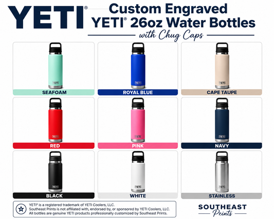 Custom Engraved YETI® 26 oz Water Bottle with Chug Cap