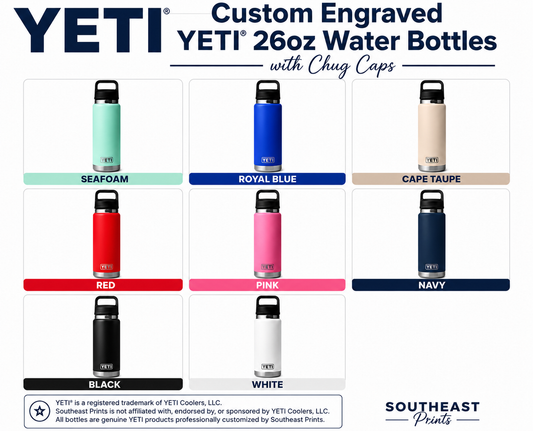Custom Engraved YETI® 26 oz Water Bottle with Chug Cap