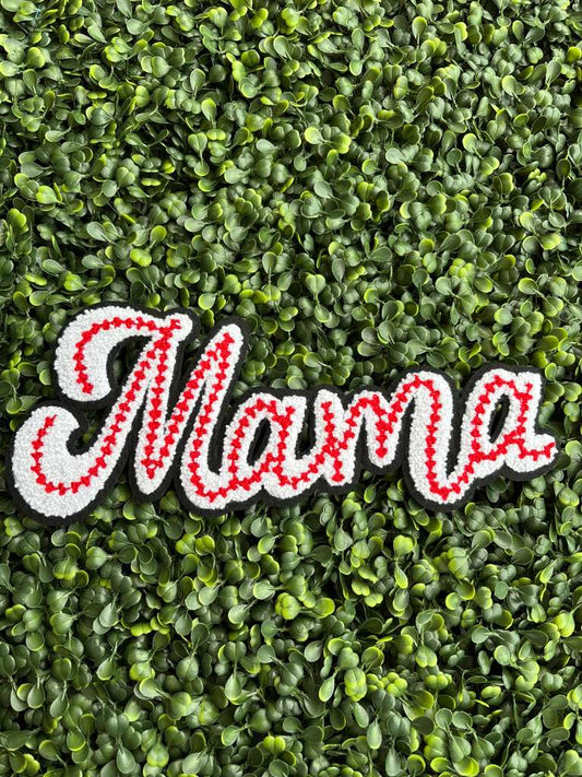 Mama Baseball Stitch Full Front Chenille Patch