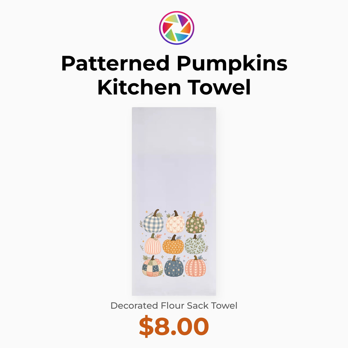 Patterned Pumpkins Kitchen Towel