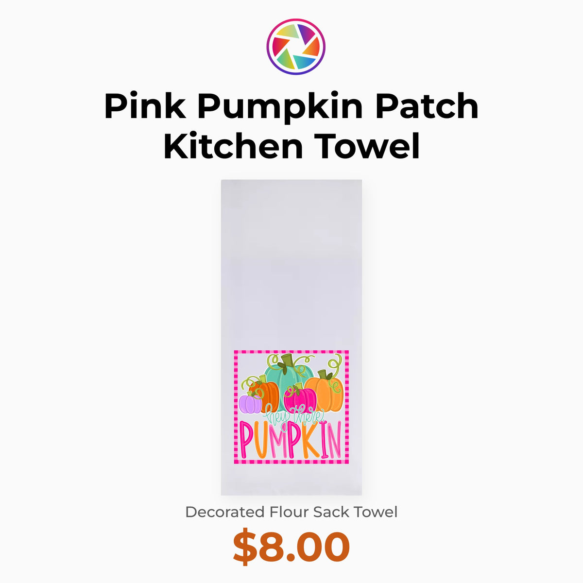 Pink Pumpkin Patch Kitchen Towel