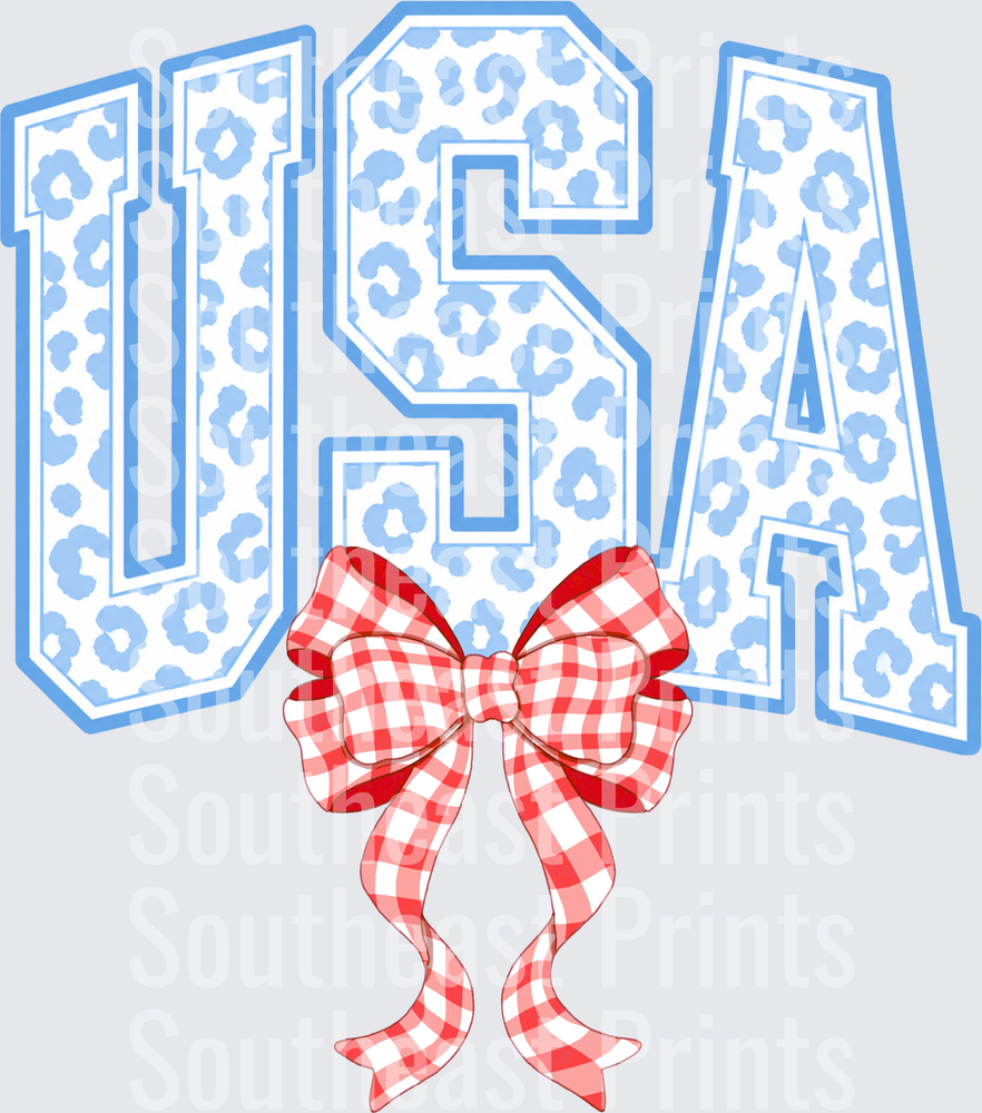 USA Gingham Bow
