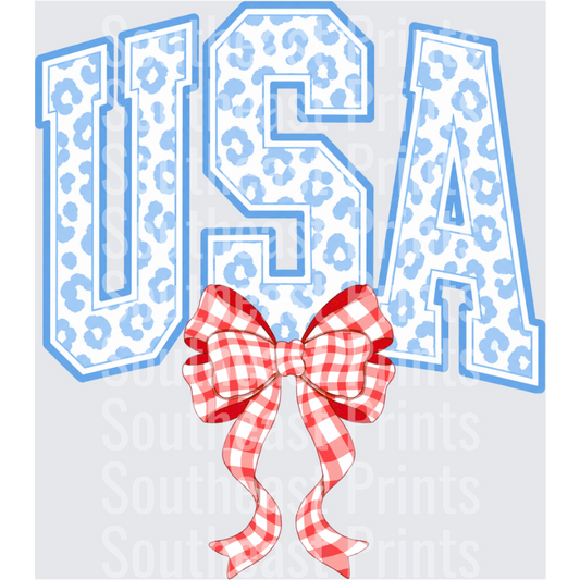 USA Gingham Bow