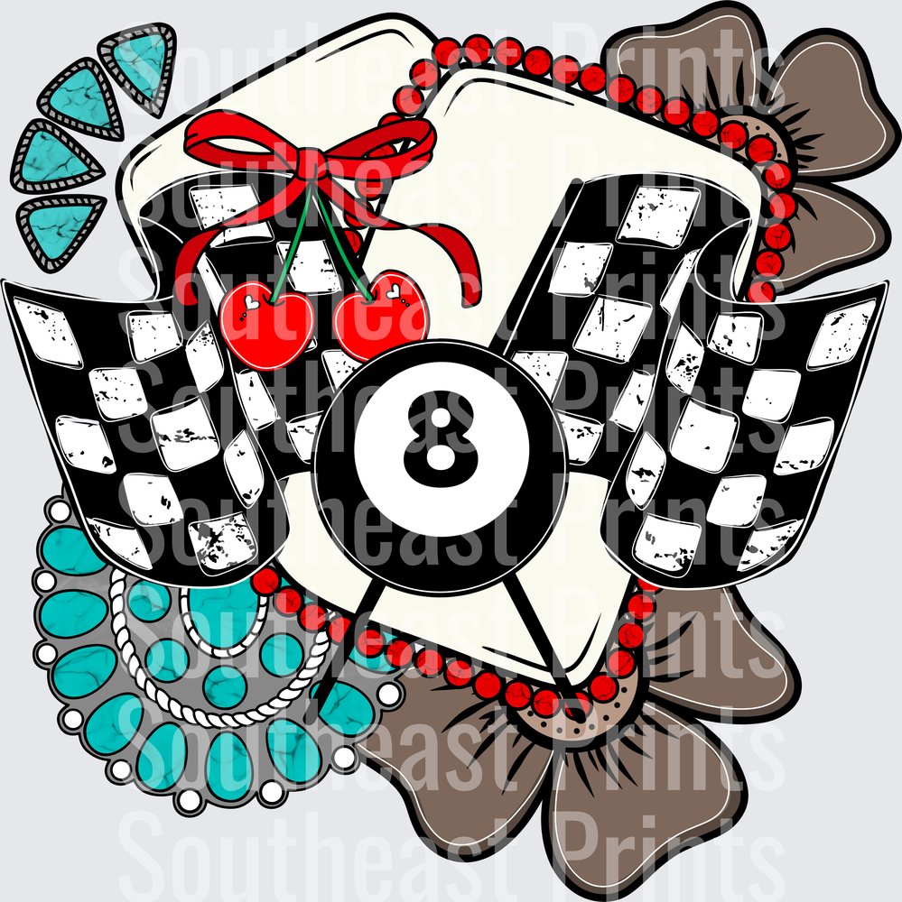 Retro Mom Eight Ball Checkered