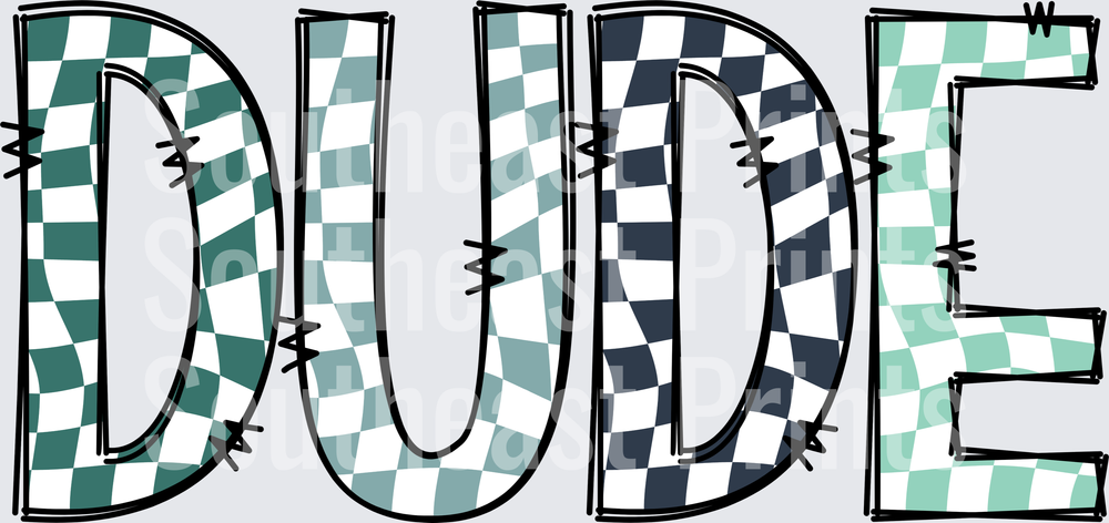 Dude Checkered Letters