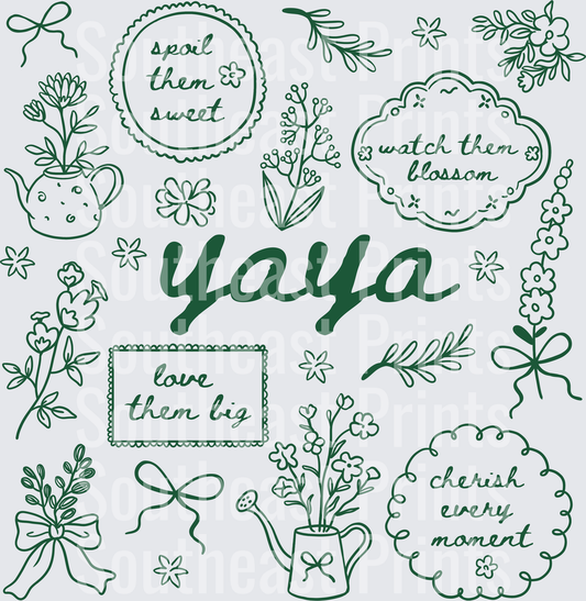Yaya Floral Lettering