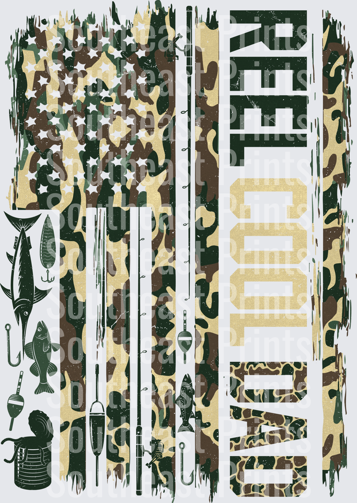 Reel Cool Dad Camo Flag