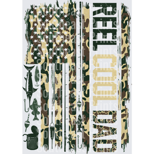 Reel Cool Dad Camo Flag