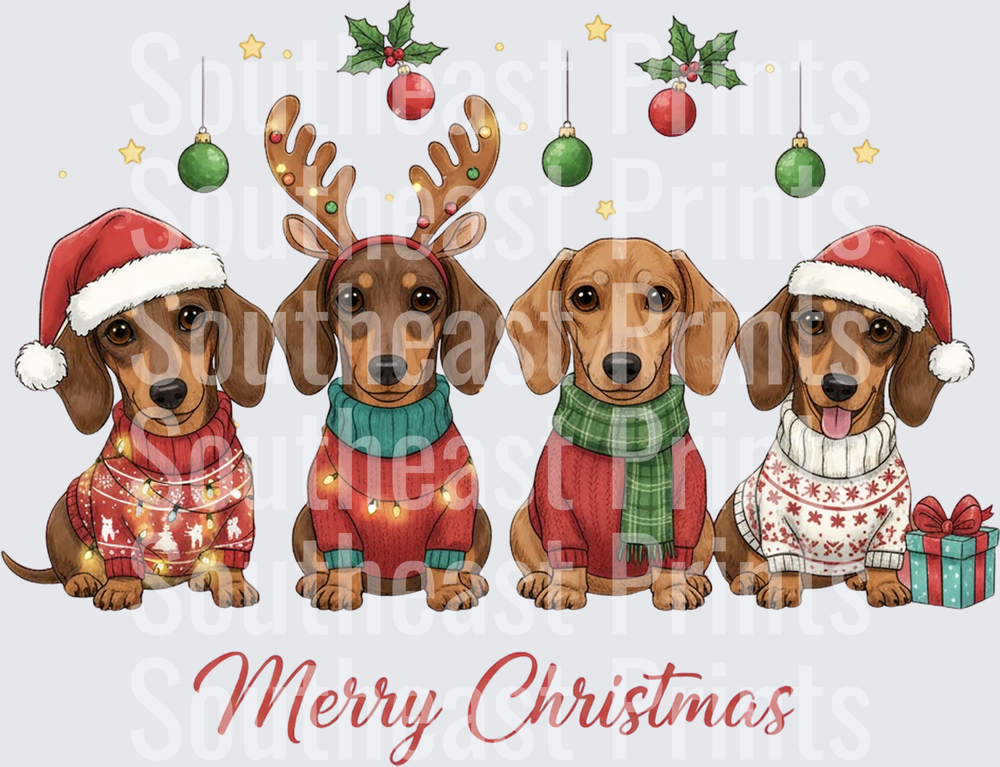 Merry Christmas Dachshunds