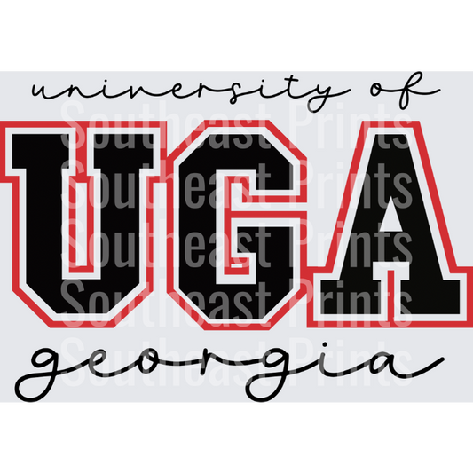 University of Georgia UGA Bold Collegiate Script