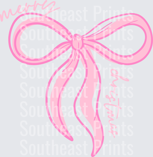 Merry Christmas Pink Bow