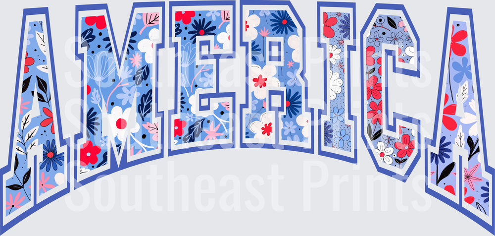 America Floral Letters