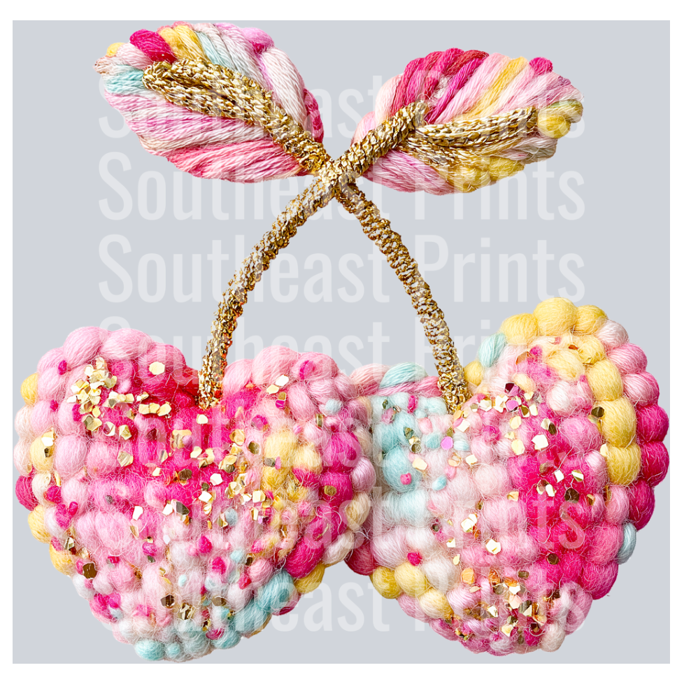 Latch Hook Cherry Hearts