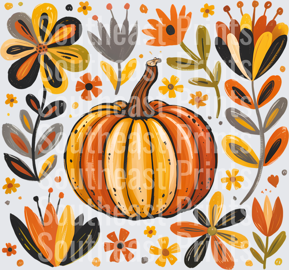 Pumpkin Autumn Florals