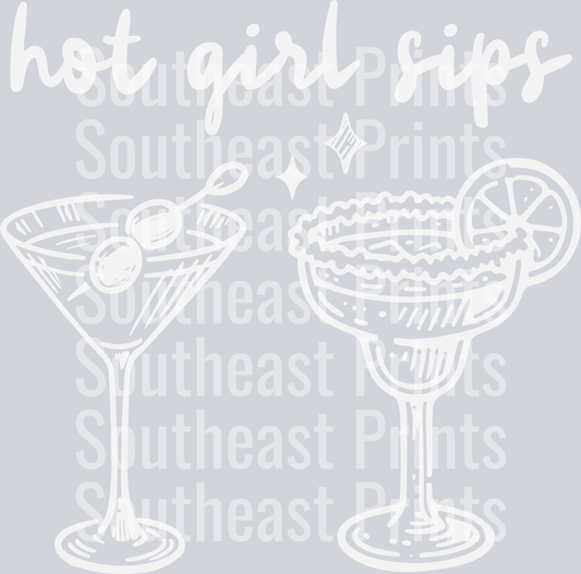 Hot girl sips white