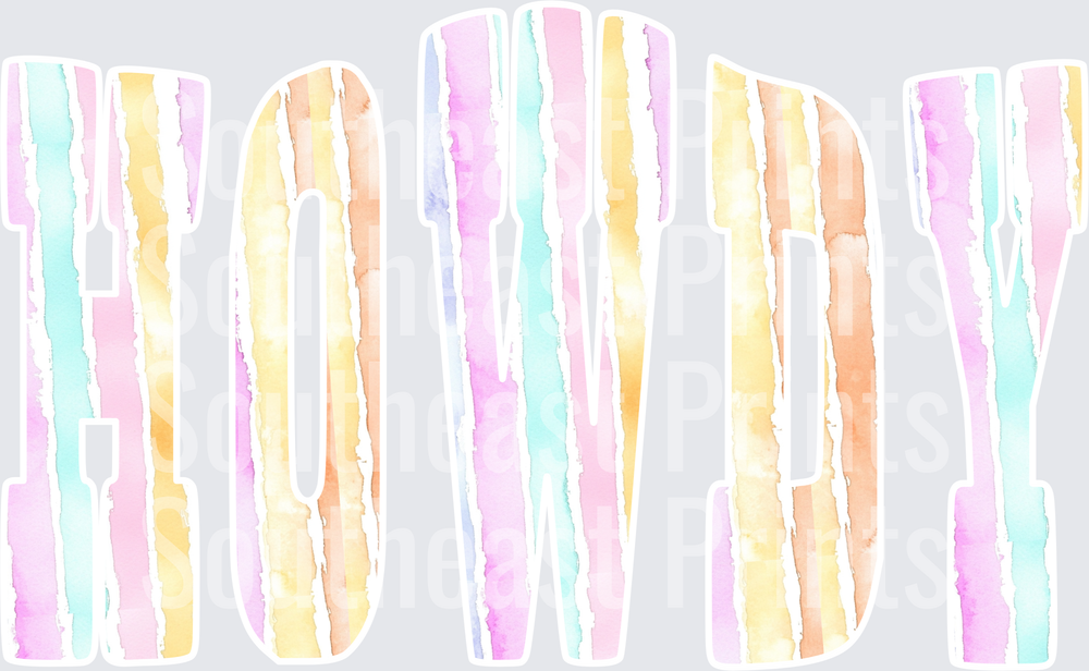 Howdy Watercolor Stripes