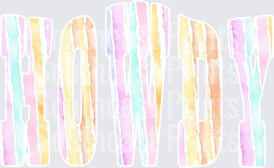 Howdy Watercolor Stripes
