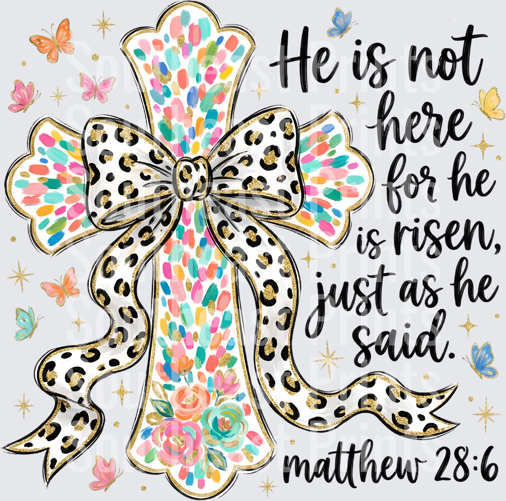 Easter Cross with Leopard Bow