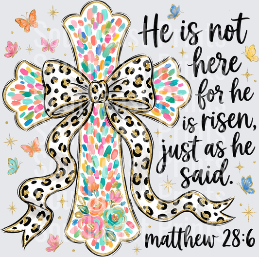 Easter Cross with Leopard Bow