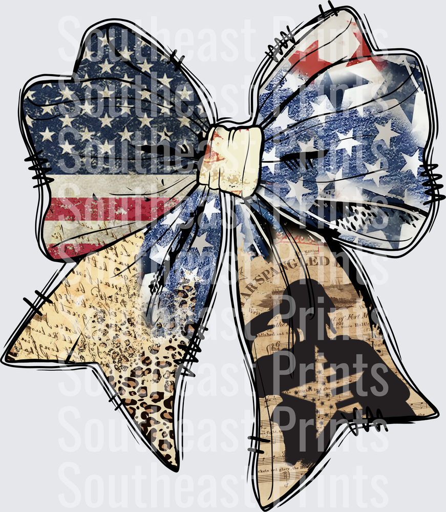 Patriotic Leopard Bow