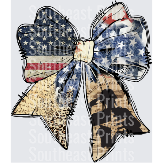 Patriotic Leopard Bow
