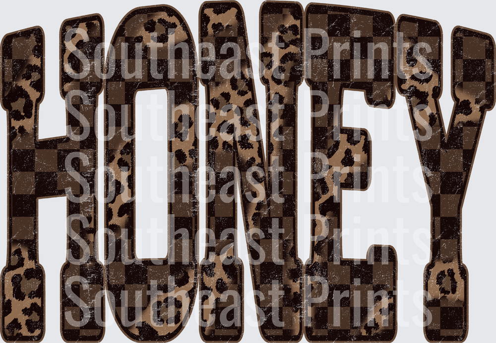 Honey Leopard Print Text