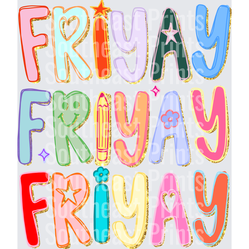 Colorful FRIYAY Letters