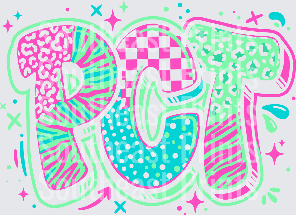 PCT Patterned Bubble Letters