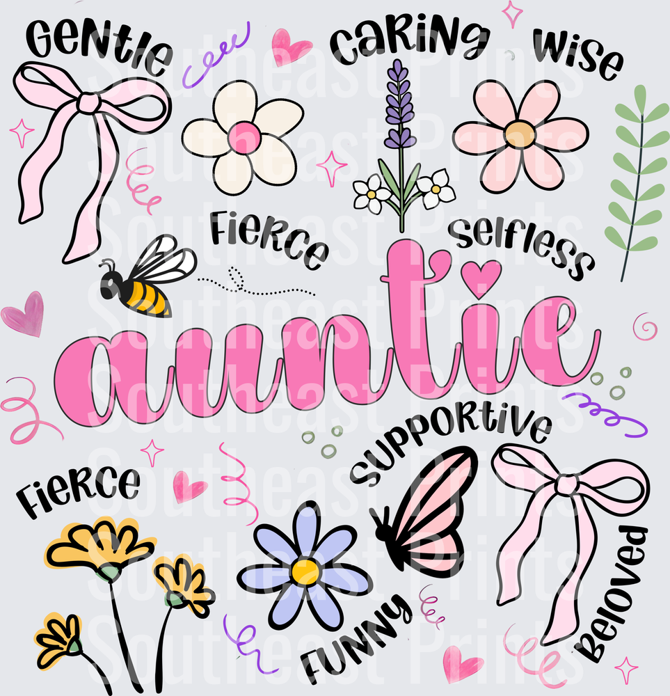 Auntie Floral Typography