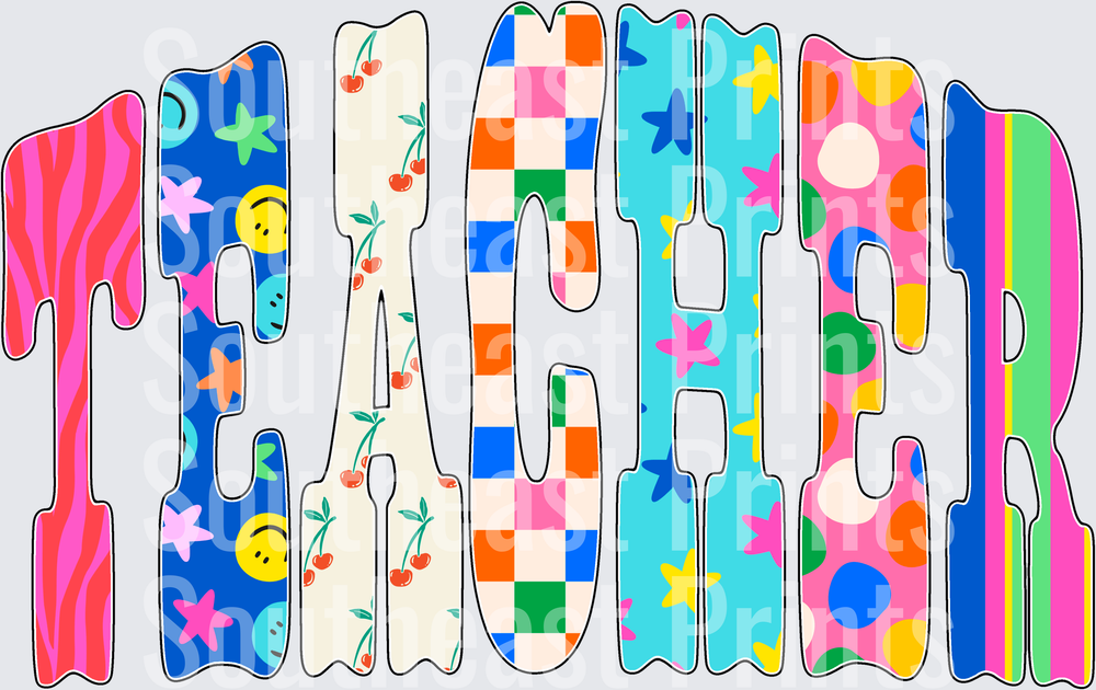 Colorful Patterned Teacher