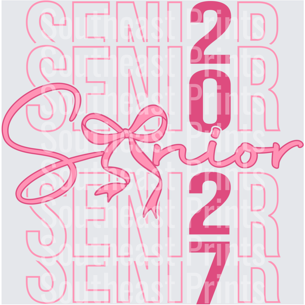 Senior 2023 Pink Bow Typography Design