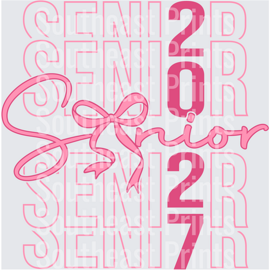 Senior 2023 Pink Bow Typography Design