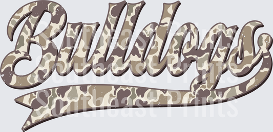 Bulldogs Camo Script