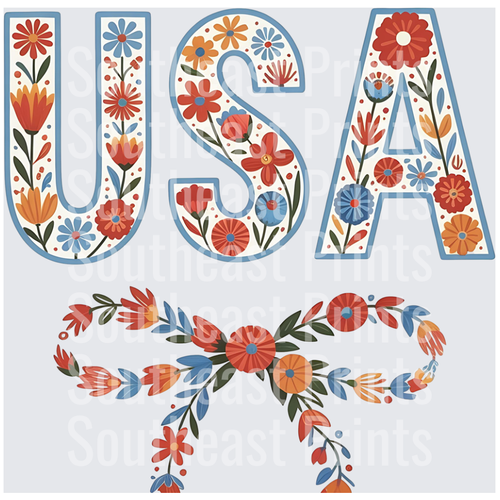 USA Floral Letters