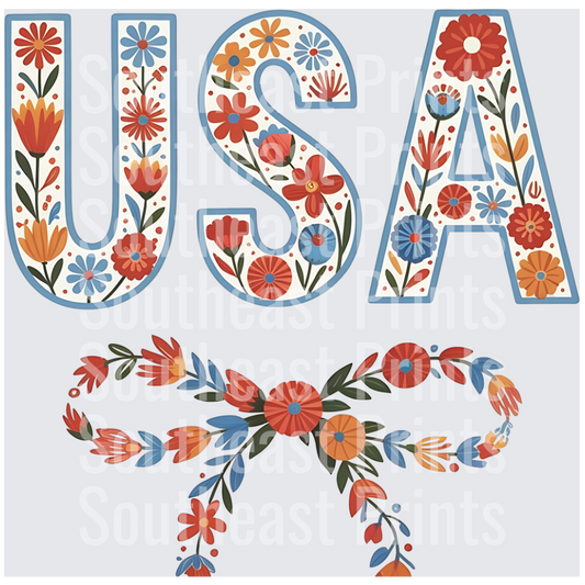 USA Floral Letters