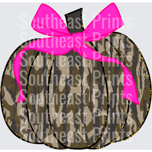 Camo Pumpkin Bow