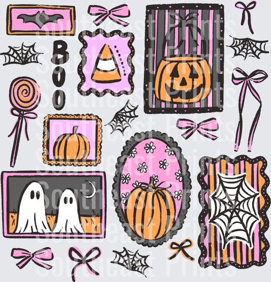 Spooky Pink Halloween Collage