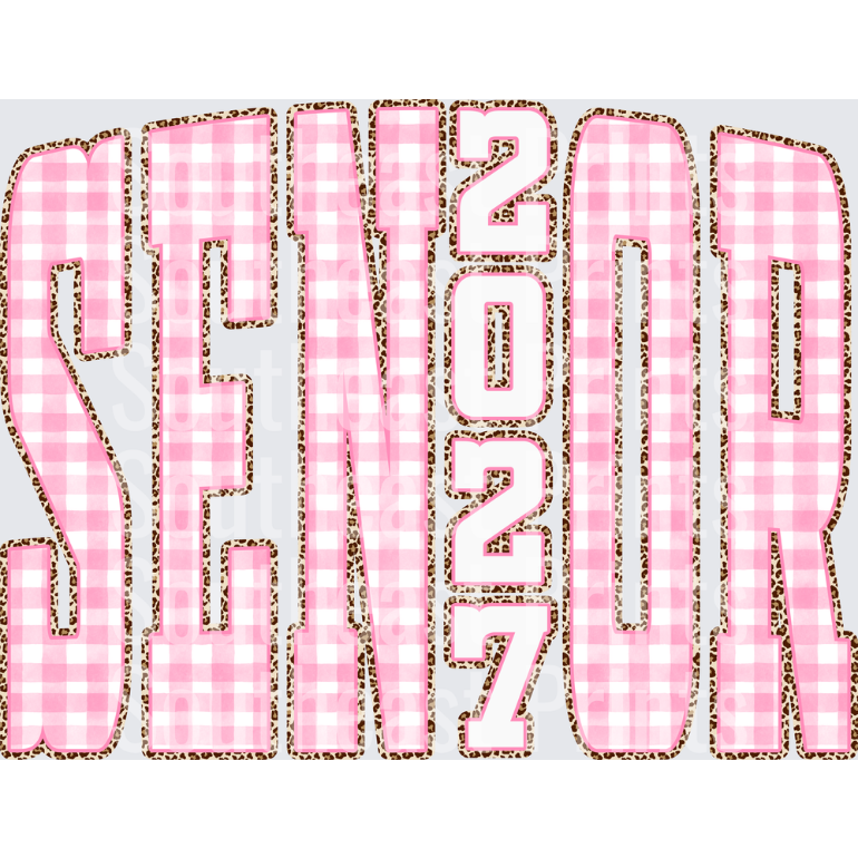 Senior 2027 Leopard Gingham