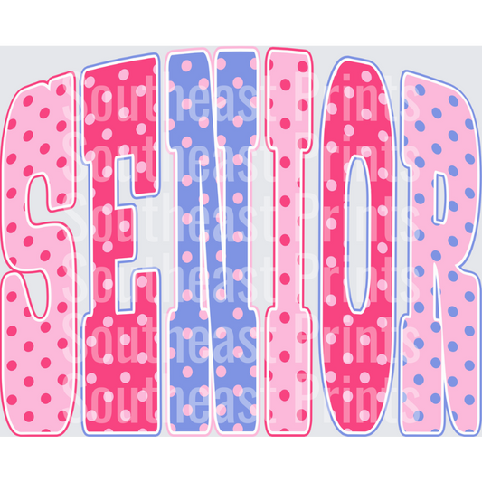 Pink Purple Polka Dot Senior