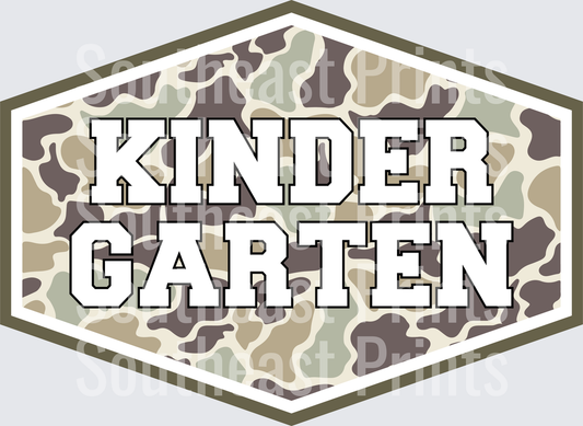 Kindergarten Camo Badge