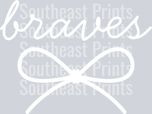 Braves White Bow