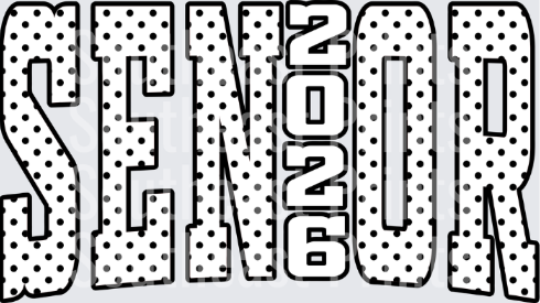SENIOR 2026 Polka Dot Graduation Class Year Design
