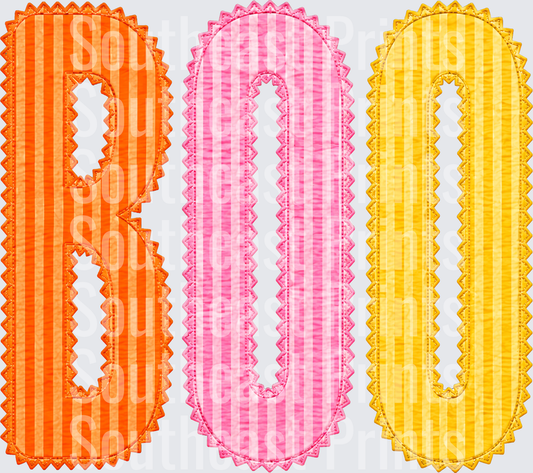 Striped BOO Halloween Letters