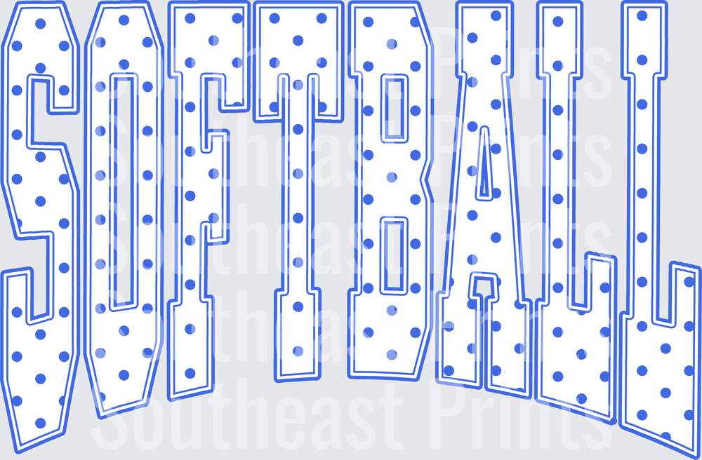 Blue Polka Dot Softball