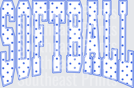 Blue Polka Dot Softball