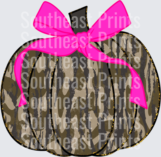 Camo Pumpkin Bow