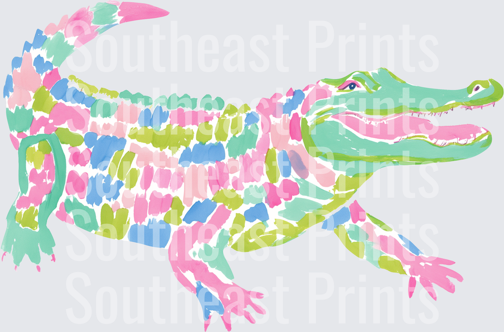 Preppy Colorful Alligator